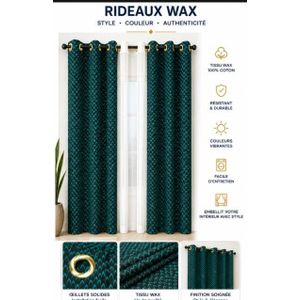 Rideaux Wax Premium – 100% Coton – Style Art Déco Élégant 3 pièces