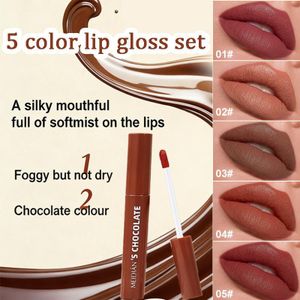 Chocolat saveur lèvres glaçure rouge à lèvres blush Eyeshadow Set - Cinq bâtons