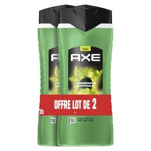 Axe Lendemain Difficile - Lot De 2 Gels Douche Homme 5-En-1 (Parfum Citron Vert Énergisant) - 2x400ml