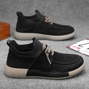 VANHUHU Chaussures Hommes Mocassins Baladeuses Noir