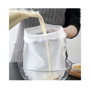 ShebSheb Sac filtrant réutilisable à mailles fines, filtre en nylon polyvalent pour la préparation de lait de noix et l'extraction de jus, sac de filtration de qualité alimentaire