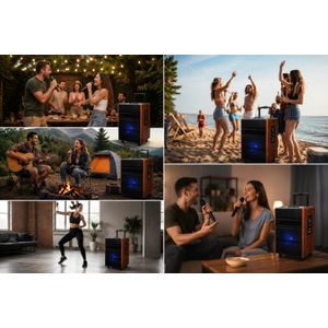 Enceinte Bluetooth Portable Rechargeable ART LIVE 15A+ – 15 Pouces – 2 Microphones Sans Fil – Karaoké – USB/SD/FM -Télécommande