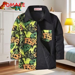 JOMAKE Chemise garçons 2-13 ans, Dinosaure vert