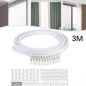 Kit de rails pour rideaux de plafond 3M avec crochet à rouleau, support et rail pliable