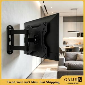 GALUIN Support TV pivotant - Installation murale - Convient pour les téléviseurs LED de 14 à 42 pouces - Noir