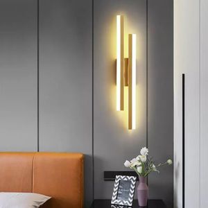 General 48CM Applique murale de chevet, fixation murale à bande dorée, applique LED d'intérieur ultra-mince en aluminium - Lumière chaude 3000K