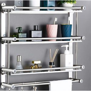 Étagère de douche suspendue, organisateur de salle de bain en acier inoxydable à 3 niveaux, étagères de douche pour murs carrelés avec crochet amovible, organisateur de support de douche avec porte-serviettes