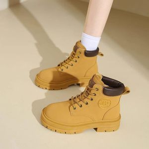 GLARPEBIE Bottes pour femmes Haute Montante Style Martin - Chaussures Tactiques Randonnée Outdoor - Marron