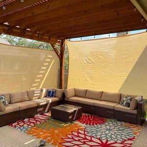 Toile d'ombrage de Jardin -  Filet d'ombrage résistant avec œillets renforcés, piège d'ombrage pour Pare-Soleil de terrasse  - beige 3/3 mètres 