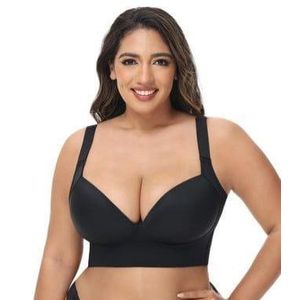 Soutien-gorge push-up lissant le dos, de grande taille et à armatures - NOIR