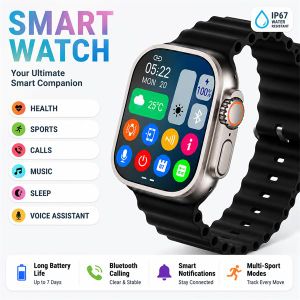 Litglobe Montre connectée Ultra Pro Max 2,2pouces HD (Série 10) – Appels Bluetooth, suivi de la condition physique, étanche (compatible avec Android/iOS)