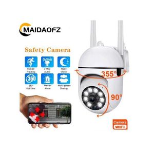 MAIDAOFZ Caméra De Surveillance IP 1080PWifi, équipement De Sécurité à Domicile Sans Fil-blanc