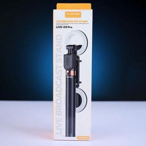 PLOKAMA Perche à selfie ultra longue Plokama. LIVE-K9 Pro 1700 mm avec trépied et anneau lumineux – Réglable et portable pour le vlogging mobile et le streaming en direct