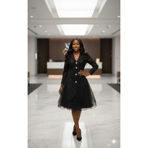 robe blazer noire trapèze