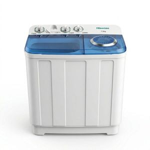 Hisense Machine à Laver - Semi-Automatique - 7,5 Kg Twin Tub WS75HA3W – Double Bac Lavage & Essorage
