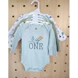 Lot de 5 Body Bébé Manches Longues - 100% Coton