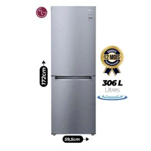 LG Réfrigérateur combiné LG - 306 litres - Argent - Garantie 12mois - Prix  pas cher
