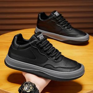 VANHUHU Mocassins et chaussures à enfiler pour hommes, chaussures plates de bureau noires