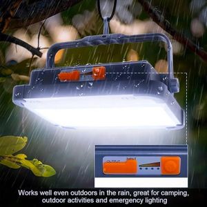 Projecteur Solaire 100W Haute Puissance - Autonomie Illimitée - Lampe de Secours Étanche IP66 - Lanterne de Chantier Solaire 100W Pro - Orientable 180° 