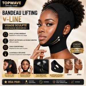Lifting noir en forme de V, tissu respirant, ajustement confortable au visage