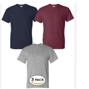 Lot de 3 T-shirt de couleur unie hommes en coton