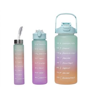 Ensemble de 3 bouteilles d'eau de sport motivantes