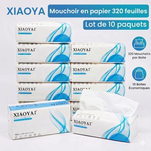 XIAOYA Lot de 10 Paquets de Mouchoirs en Papier (320 feuilles)