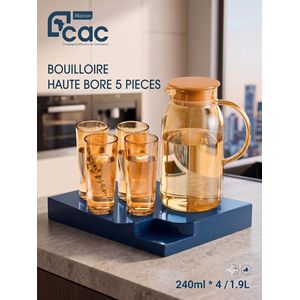 CARAFE EN VERRE + 4 TASSES - Dorée - 5 Pieces CA820994