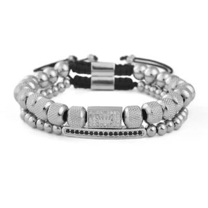 Ensemble de bracelets de luxe - Bracelet en acier inoxydable - Bracelets ajustables pour hommes