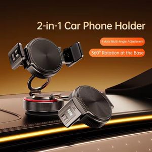 Support de téléphone voiture Boneruy K33A – Fixation ventouse + clip, aimant puissant N52, rotation 4 axes