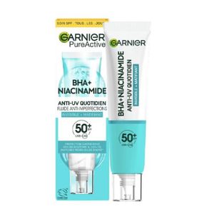 Garnier PURE ACTIVE - FLUIDE ANTI-IMPERFECTIONS INVISIBLE + MATIFIANT SPF50 - BHA+NIACINAMIDE