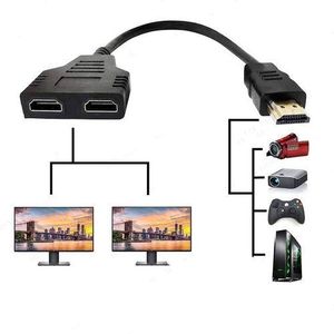  HDMI Câble, 1080P Splitter HDMI 1 en 2 Sorties HDMI Mâle vers Double HDMI