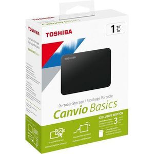 Toshiba Disque Dur Externe Portable 1To - USB 3.0 Pour PC, Windows Et Mac, Noir