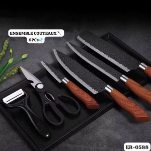 Ensemble de 6 couteaux inoxydables - de haute qualité pour la cuisine