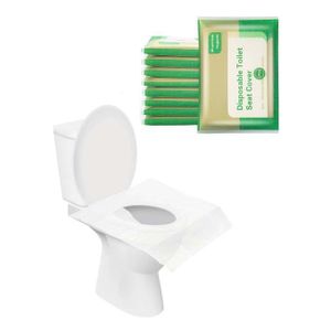 10 pcs couverture en papier blanc simple, couvre-siège de toilette jetable portable pour la maison