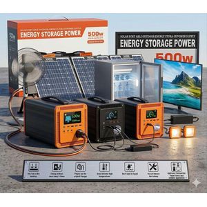 Station d’Énergie Solaire Portable 300W – Générateur Solaire avec Panneaux + Batterie Haute Capacité – Kit Complet pour Maison & Extérieur