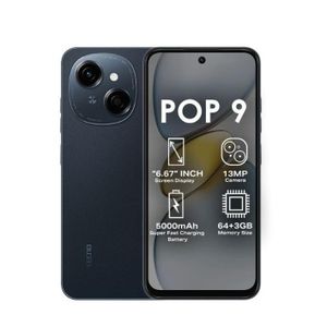 Tecno Pop9 64 giga 6go Ram   Startrail Black