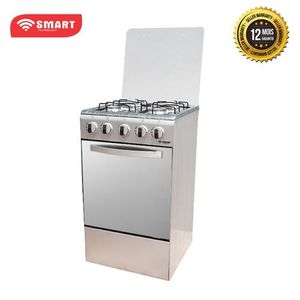 SMART TECHNOLOGY Cuisinière à Gaz - STC-5050s - 4 Feux Inox -Four - 50x50