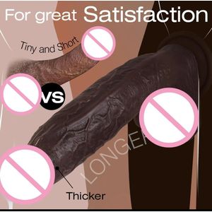 Icon Gode Extra long en silicone noir avec ventouse 