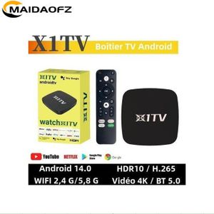 MAIDAOFZ Boîtier TV Android 14 8K WiFi HD Doté de 4 Go de RAM et 64 Go de -