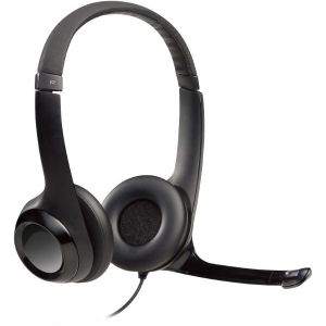 Logitech Casque Ordinateur Filaire Port USB avec microphone anti-parasite pour PC et MAC - H390