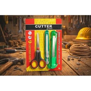CUTTER KNIFE – Kit de Coupe Multifonction (Cutter + Ciseaux)