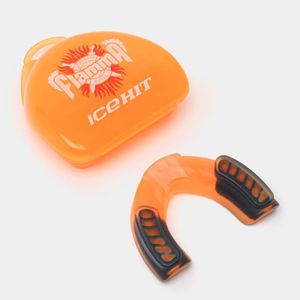 Flamma Protège-dents IceHit double couche en thermoplastique pour la boxe, le MMA, le karaté et les arts martiaux (Goût Orange, menthol)