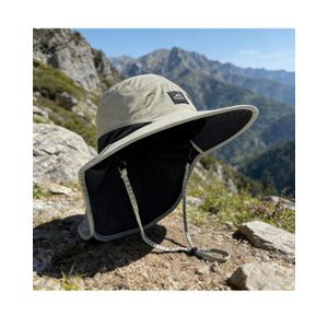 ShebSheb Chapeau de soleil d'extérieur pour hommes et femmes, protection UPF50+ chapeau safari à large bord en maille pour la pêche avec rabat de nuque, plage et jardin