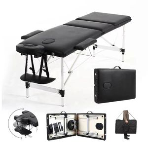 Table de Massage Portable Luxe- Renforcée en métal aluminium à 3 sections pour salon de beauté, lit Spa table pliante