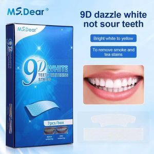 Bandes de blanchiment dentaire 9D gel, soin hygiène buccale, bandes élastiques doubles, facettes dentaires, outil de beauté dentaire.