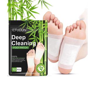 Patchs Pieds SEFUDUN (10 pcs) – Purification Naturelle au Vinaigre de Bambou et Gingembre – Améliore le Sommeil, Soulage la Fatigue et Élimine les Toxines