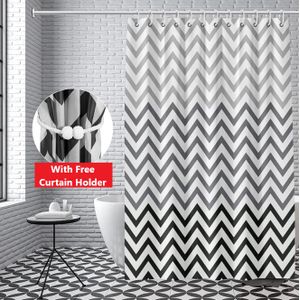 Rideau de douche moderne imperméable en PEVA 180*200CM, avec crochet, avec attache rideau gratuite