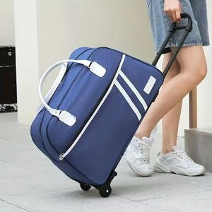 Sac à roulettes grande capacité avec roues - Bleu (53*23*36cm)