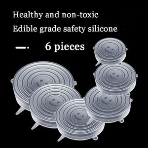 Couvercle de conservation en silicone de qualité alimentaire Set de 6